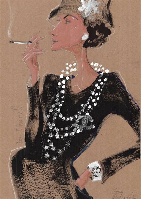 cocco chanel and art deco|Coco Chanel original sketches.